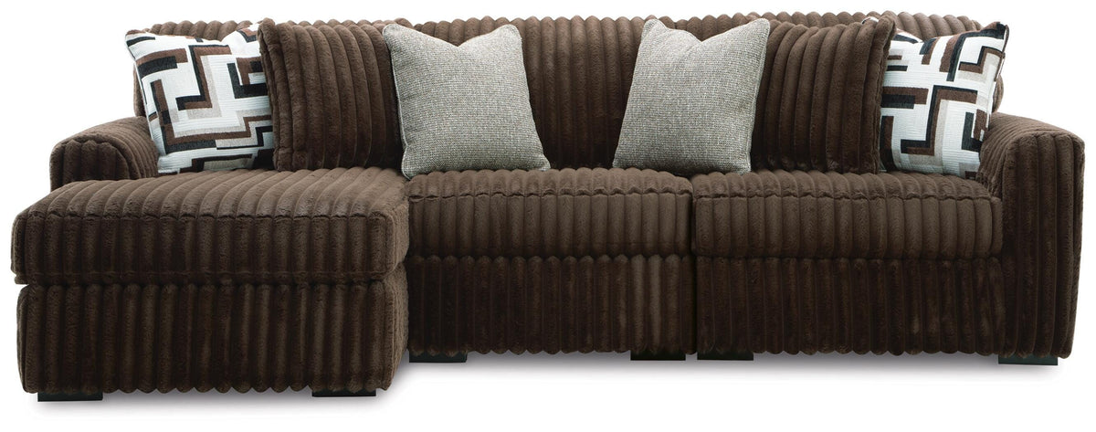 Midnight-Madness 3-Piece Sectional with Chaise (98104-SI)