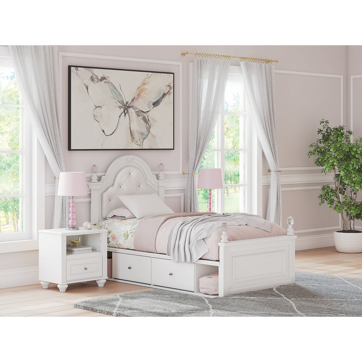 Kozlani Twin Upholstered Panel Storage Bed (PCB1819-SI) - Image 9