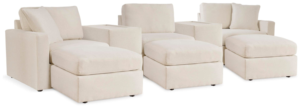 Modmax 5-Piece Sectional and 3 Ottomans (92103-SI)
