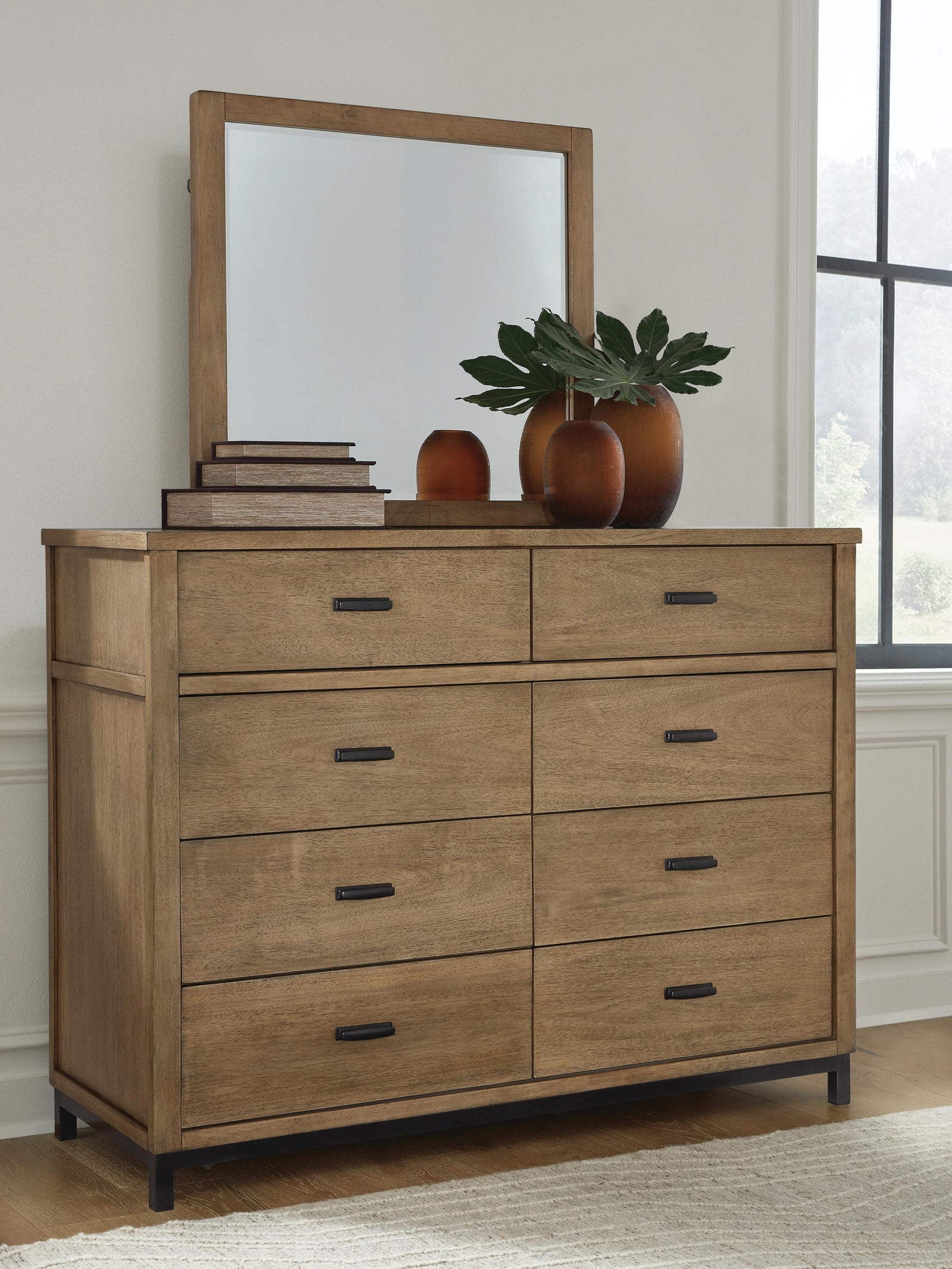 Tomtyn Dresser and Mirror - Light Brown  (B622-SI) - Image 2