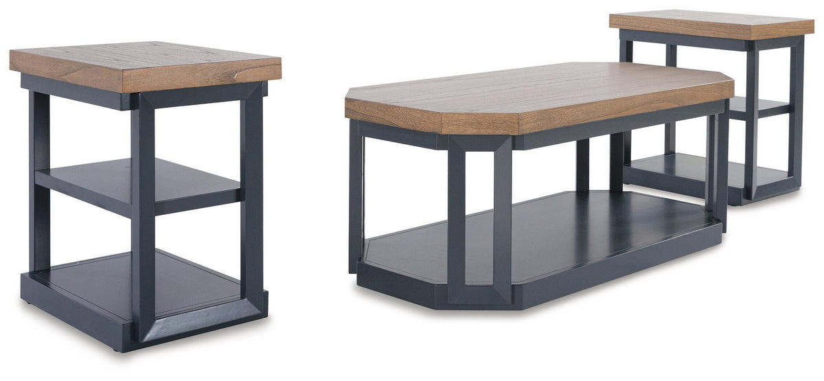 Landocken Table (Set of 3) - Brown/Blue  (T402-SI) - Image 2