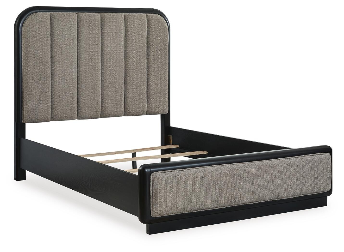 Rowanbeck Upholstered Panel Bed - Gray/Black  (B821-SI) - Image 2