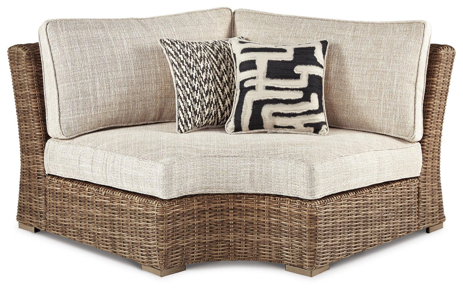 Beachcroft 4-Piece Outdoor Sectional, 2 Arm Chairs, Lounge Chair and Bench (P791-SI) - Image 15