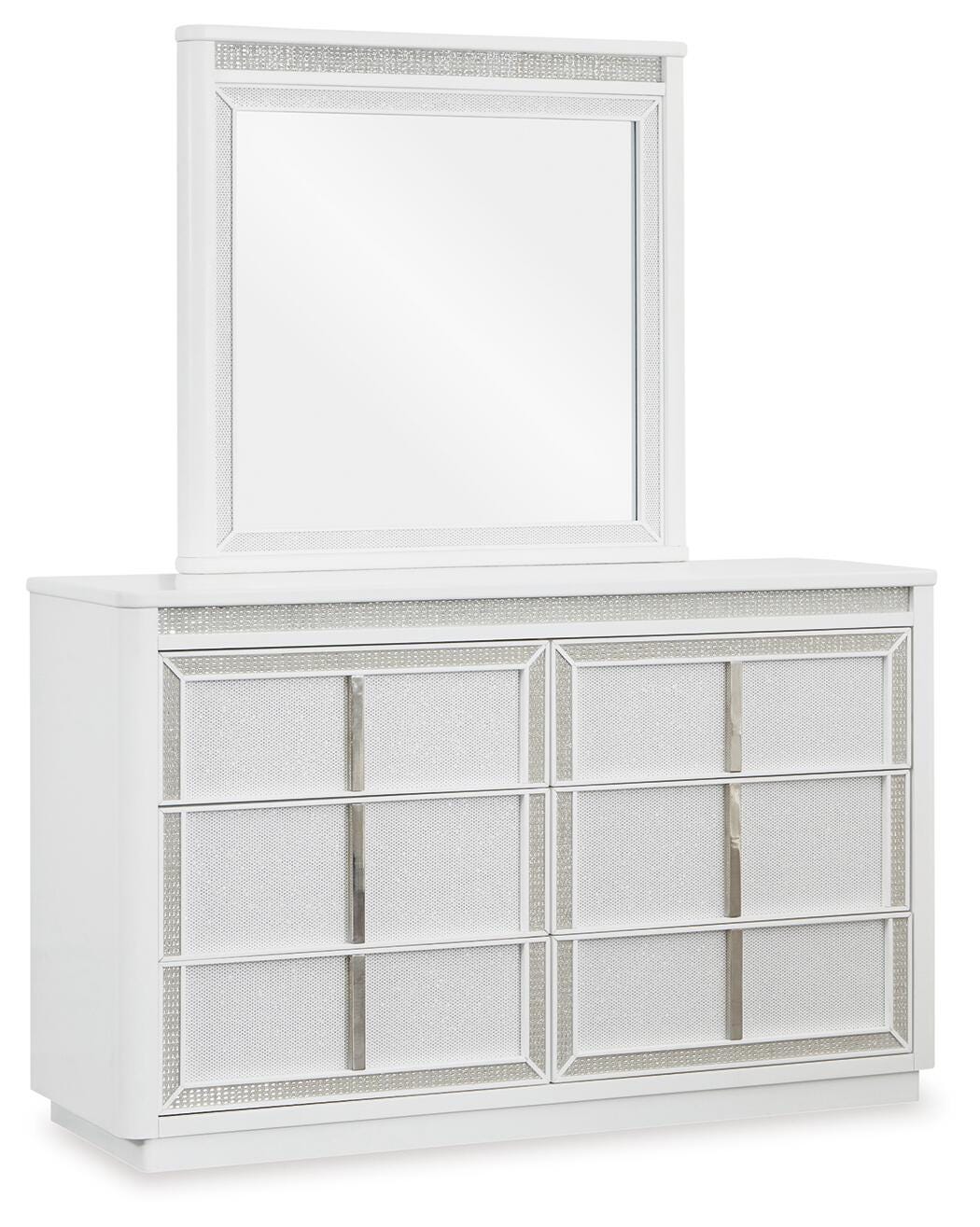 Chalanna Dresser and Mirror - White  (B822-SI) - Image 2