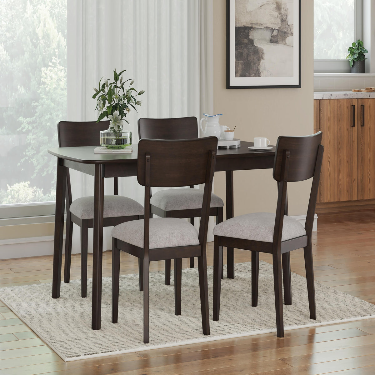 Shorbyn Dining Table and 4 Chairs (Set of 5) (PCD607-SI) - Image 2