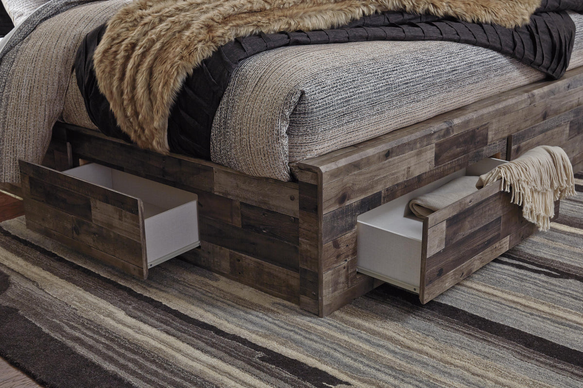 Derekson Panel Bed with 6 Storage Drawers - Multi Gray  (B200-SI) - Image 5