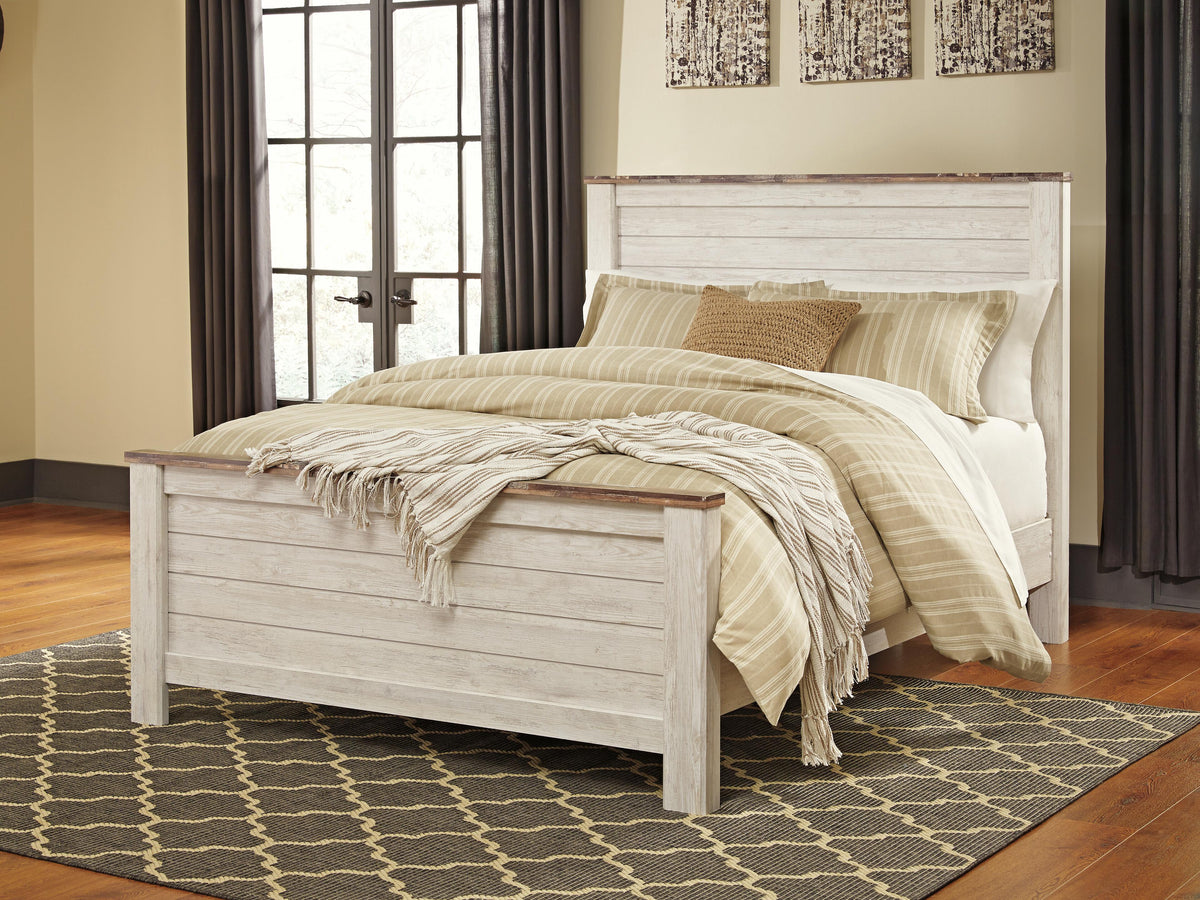 Willowton Panel Bed - Whitewash  (B267-SI) - Image 2