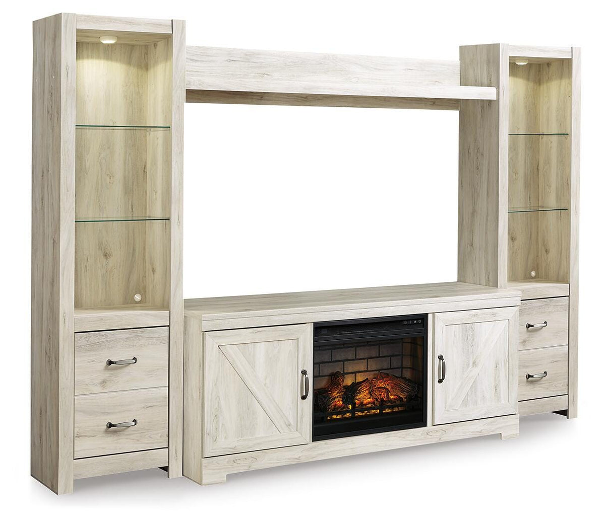 Bellaby 4-Piece Entertainment Center with Electric Fireplace (W331-SI)