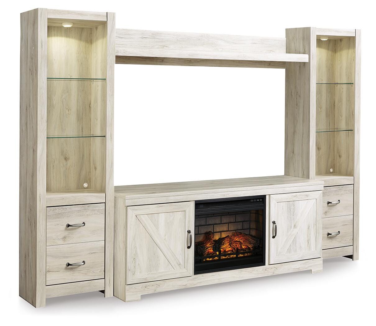 Bellaby 4-Piece Entertainment Center with Electric Fireplace (W331-SI) - Image 3