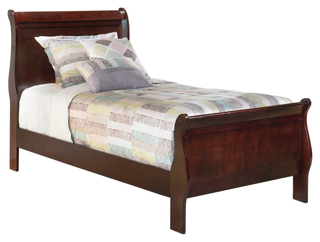 Alisdair Sleigh Bed, Dresser and Mirror - Reddish Brown  (B376-SI) - Image 2