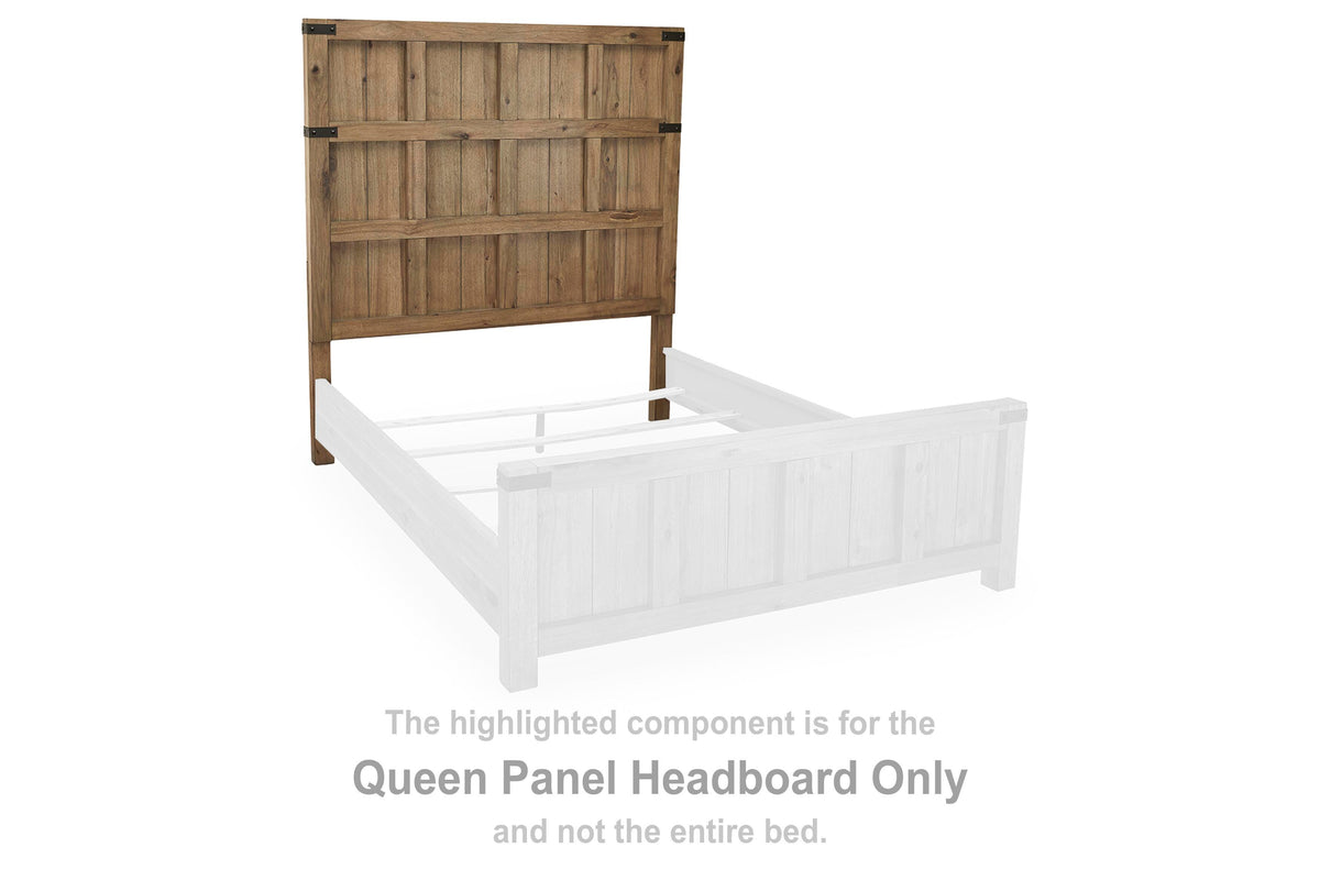 Ridgester Panel Headboard - Light Brown  (B858-SI)