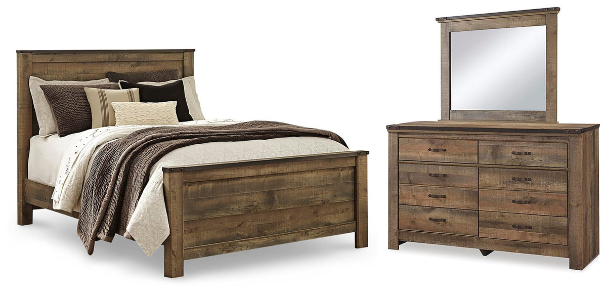 Trinell Panel Bed, Dresser and Mirror (B446-SI)
