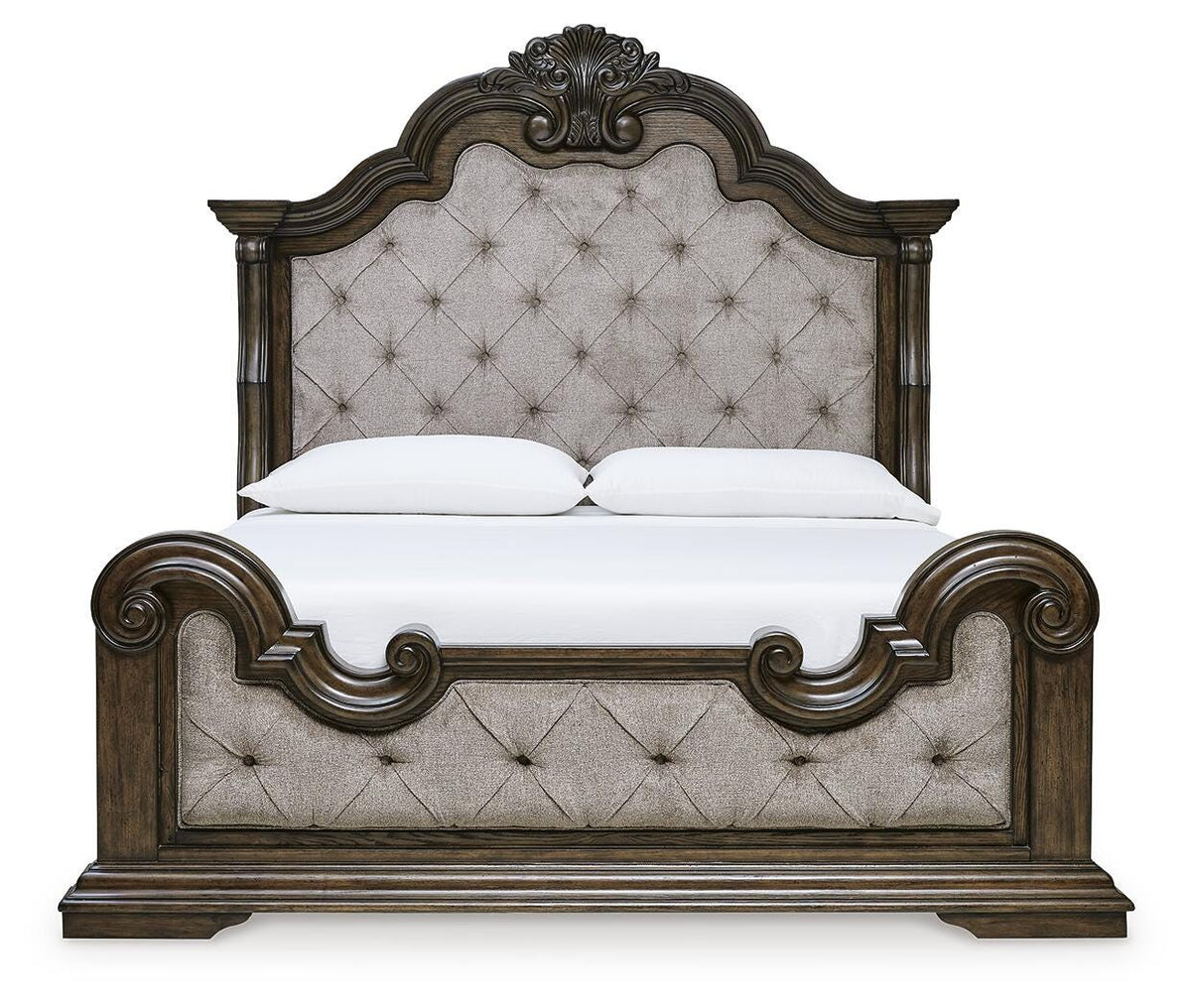 Maylee Upholstered Panel Bed and Dresser (B947-SI) - Image 7