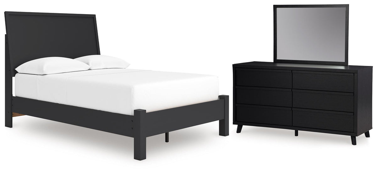 Danziar Panel Bed, Dresser and Mirror (B1013-SI)