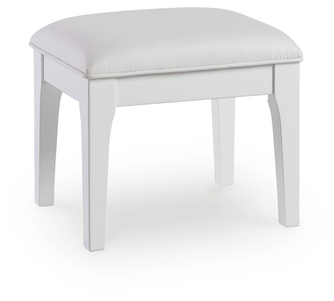 Chalanna Vanity Stool (Youth) - White  (B822-SI)