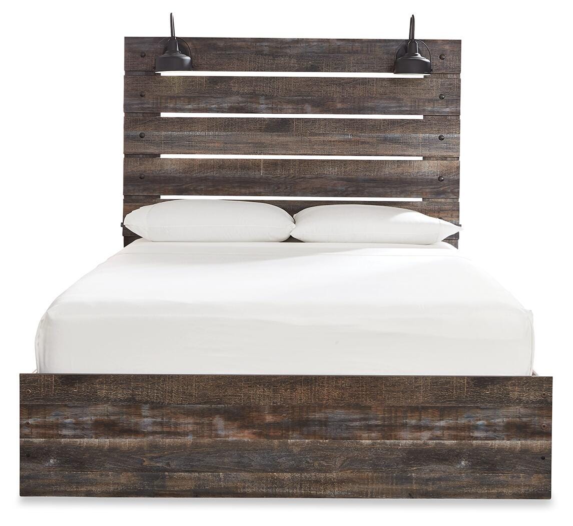 Drystan Panel Bed, Dresser, Mirror, Chest and 2 Nightstands (B211-SI) - Image 7