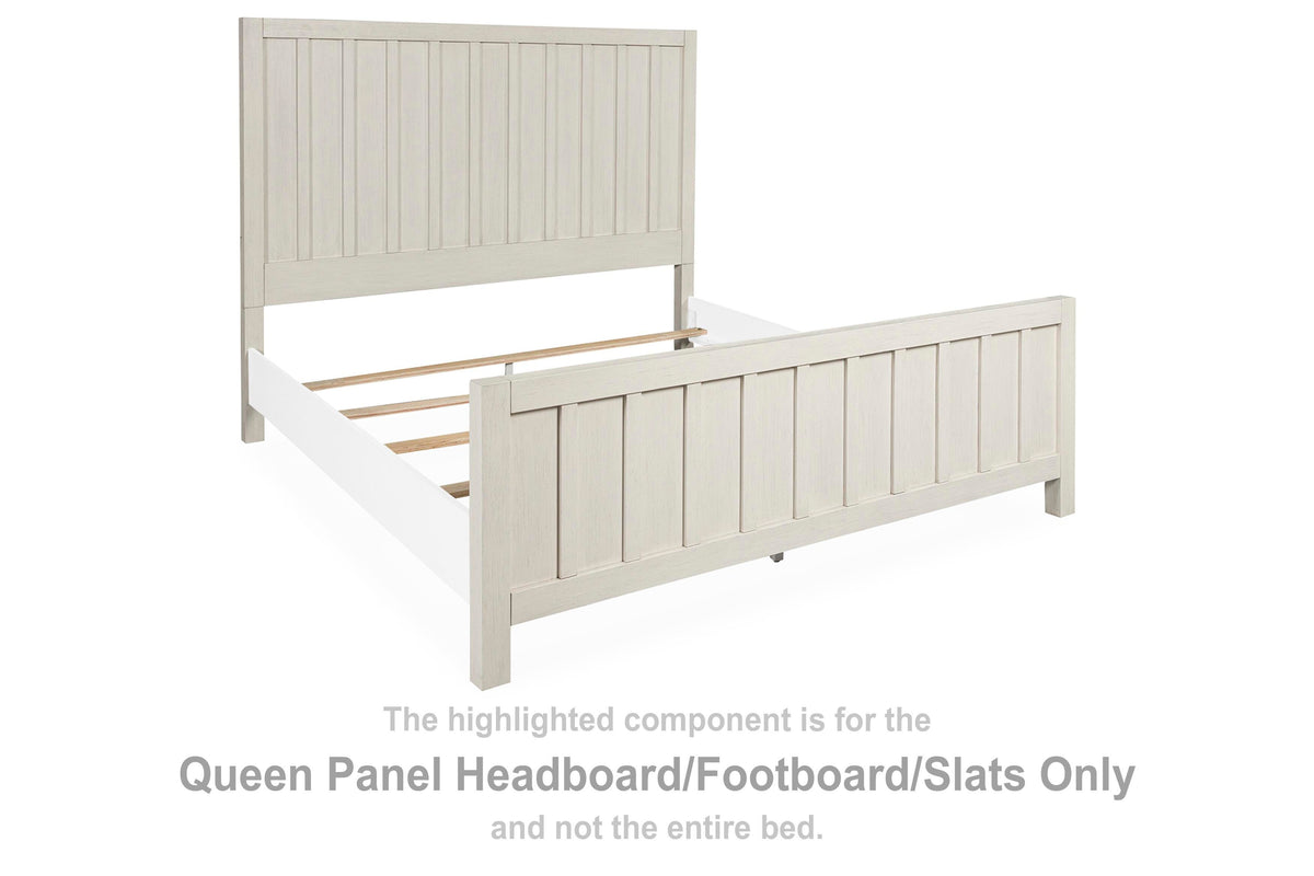 Shaybrock Panel Headboard/Footboard/Slats - Antique White  (B683-SI)