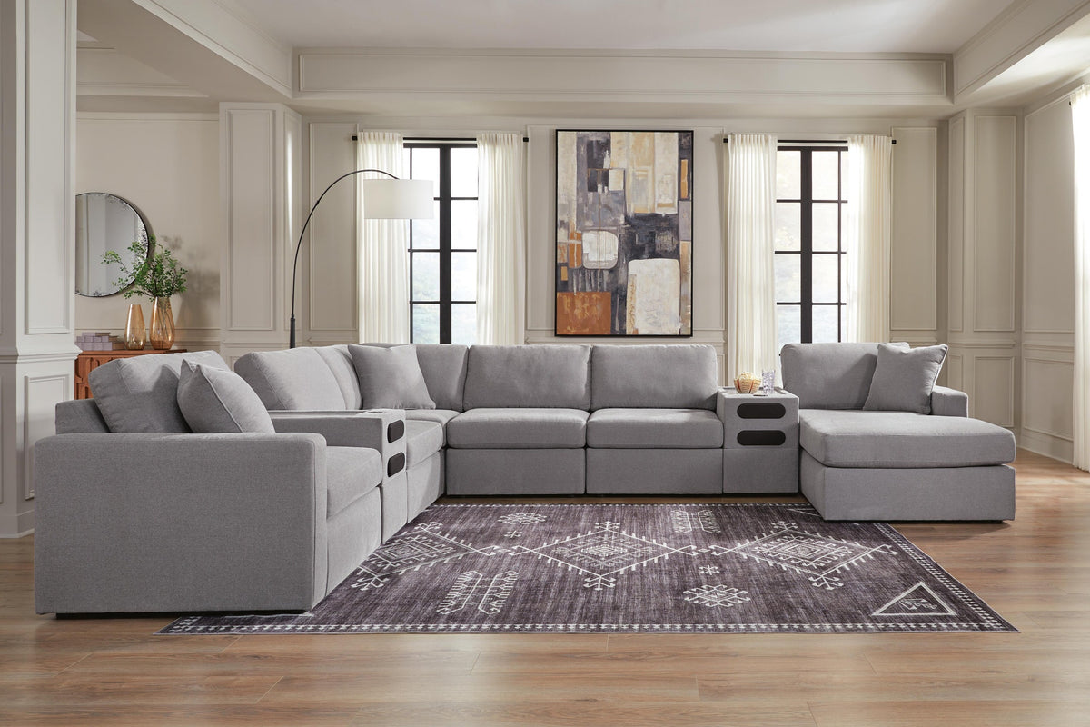 Modmax 8-Piece Sectional with Storage Chaise and Audio Consoles (92104-SI) - Image 7