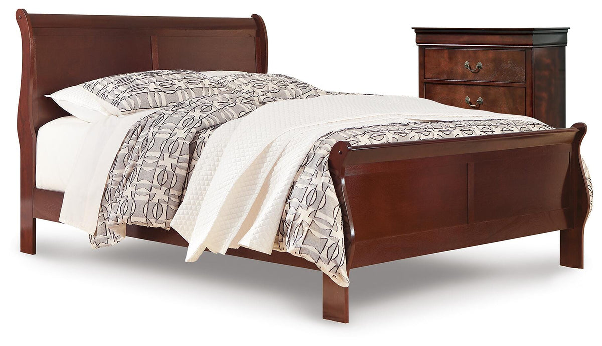 Alisdair Sleigh Bed and Chest - Reddish Brown  (B376-SI)