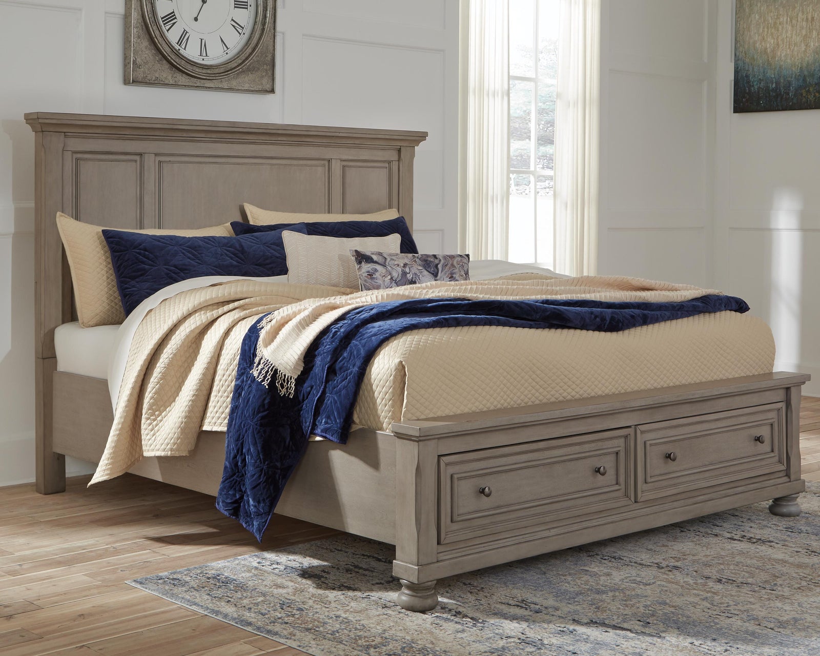 Lettner Panel Storage Bed - Light Gray  (B733-SI) - Image 2