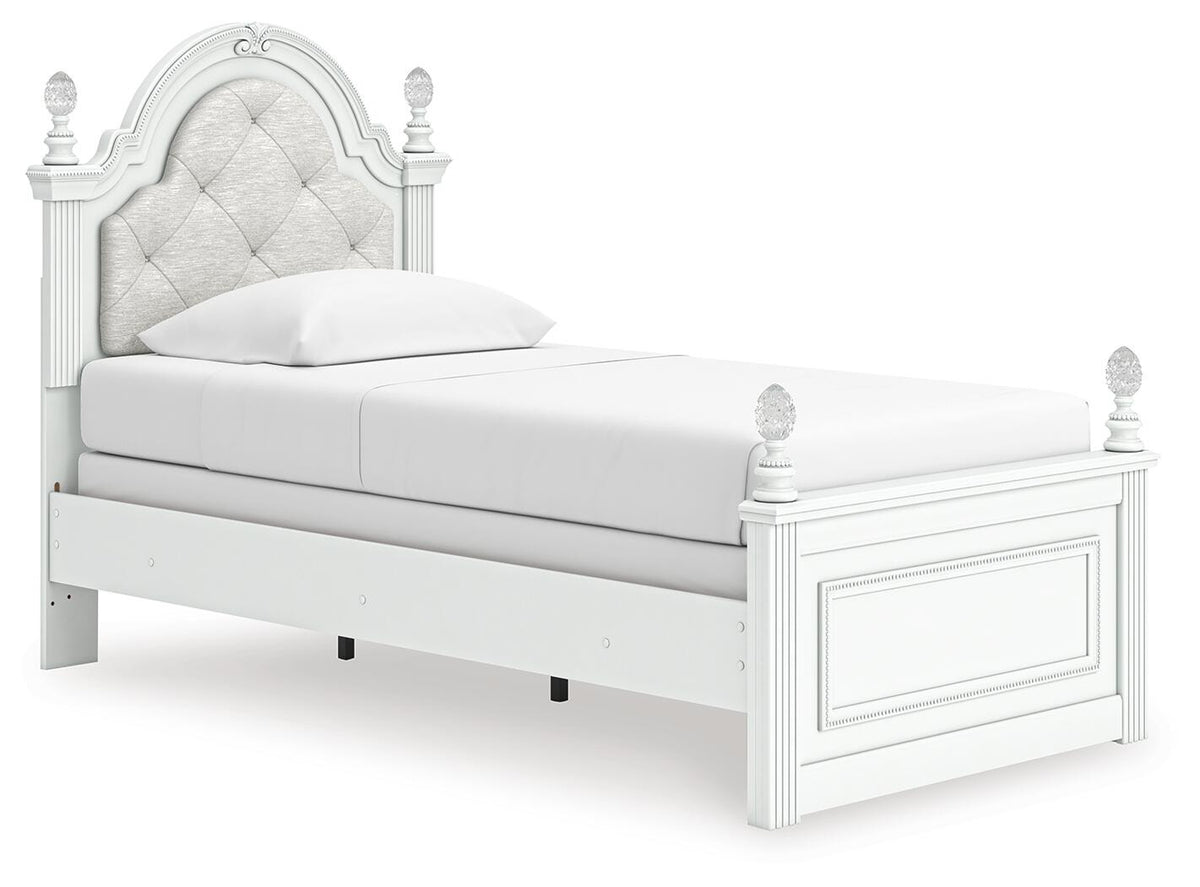 Kozlani Twin Upholstered Panel Bed, Dresser and Mirror (PCB1819-SI) - Image 3