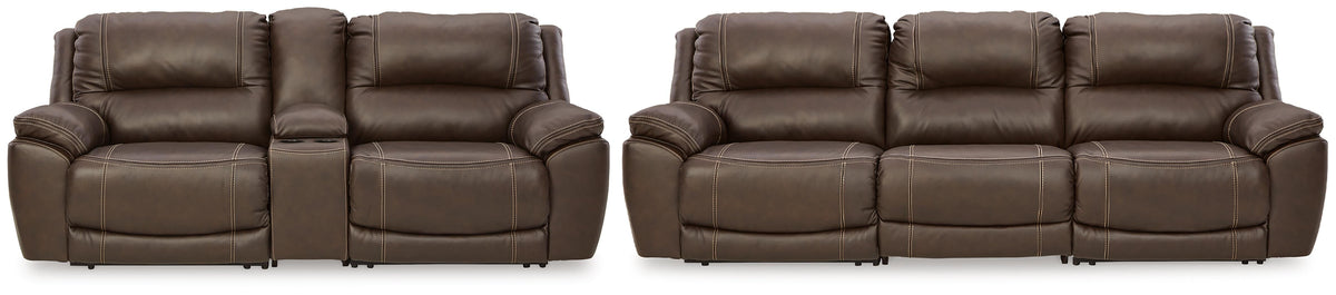 Dunleith 3-Piece Reclining Sofa and 3-Piece Loveseat with Console (U71604-SI)
