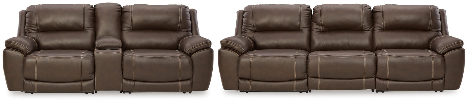 Dunleith 3-Piece Reclining Sofa and 3-Piece Loveseat with Console (U71604-SI)