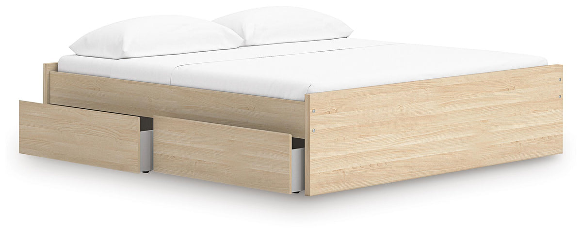 Onita Platform Bed with 2 Side Storage - Natural  (EB9632-SI) - Image 2