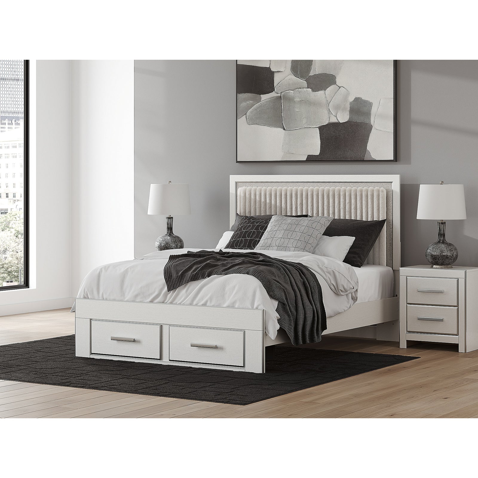 Zuraleus Queen Upholstered Panel Platform Storage Bed (PCB3381-SI) - Image 6