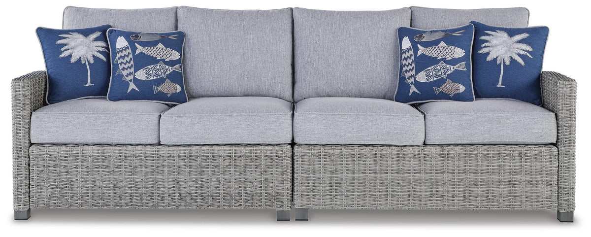 Naples Beach Outdoor Right and Left-arm Facing Loveseat with Cushion (Set of 2) (P439-SI)
