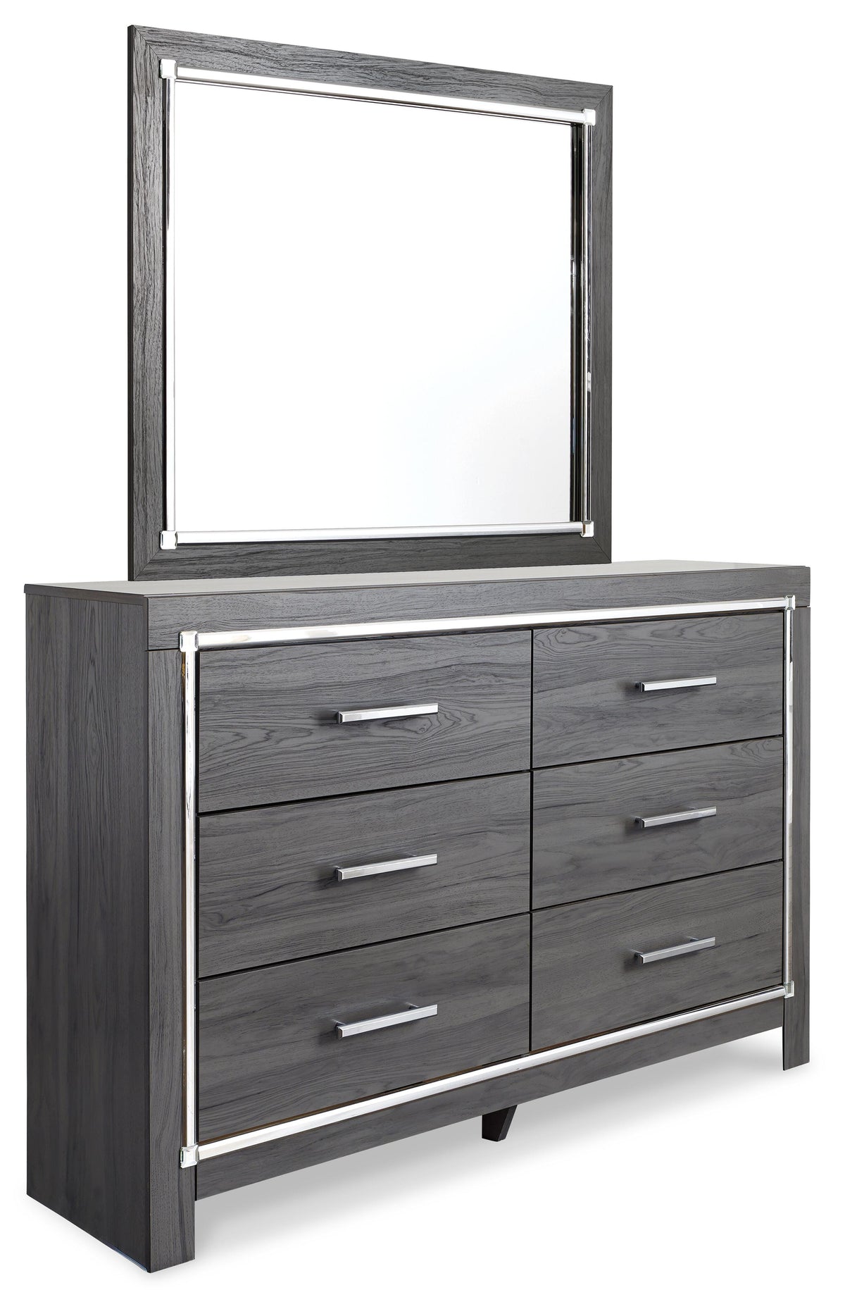 Lodanna Upholstered Storage Bed, Dresser, Mirror, Chest, and Nightstand - Gray  (B214-SI) - Image 4