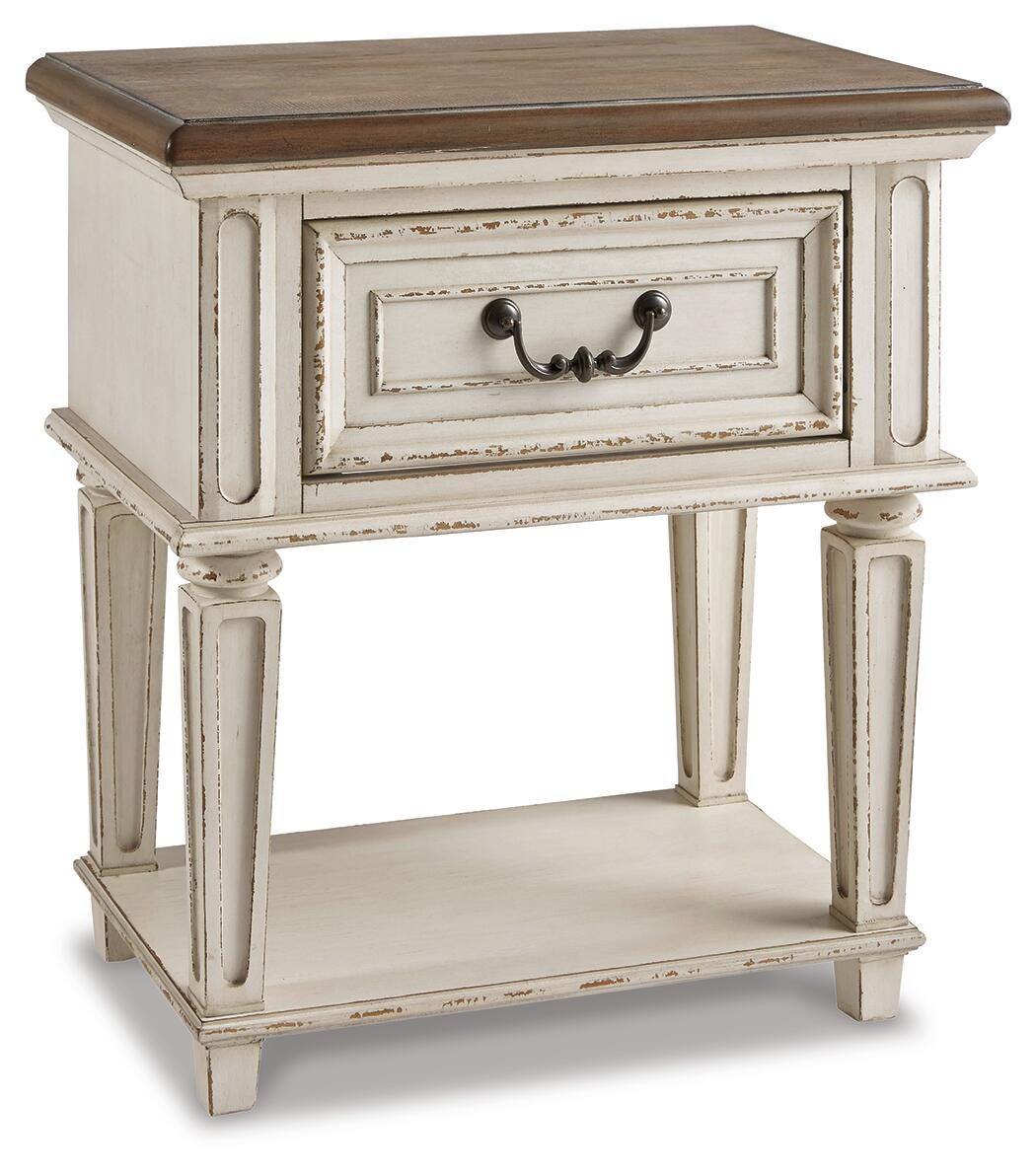 Realyn Panel Bed, Dresser, Mirror and 2 Nightstands - Two-tone  (B743-SI) - Image 8