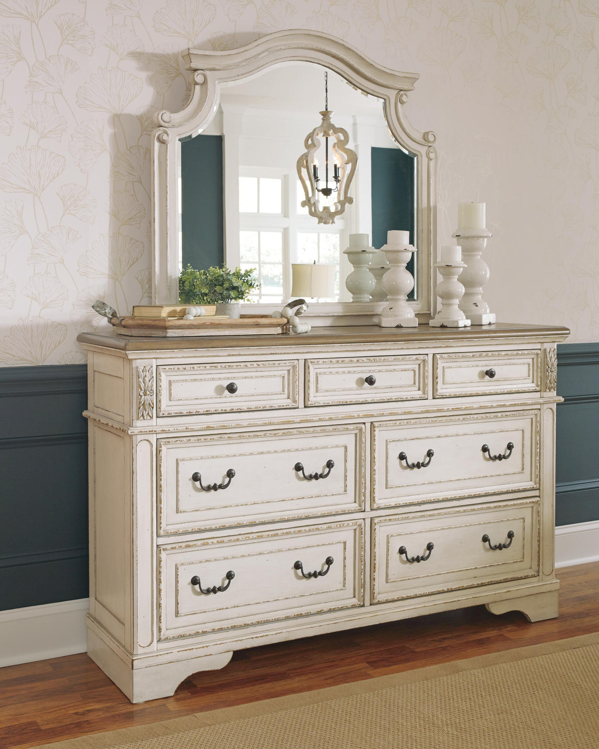 Realyn Upholstered Bed, Dresser, Mirror, Chest and Nightstand - Two-tone  (B743-SI) - Image 13