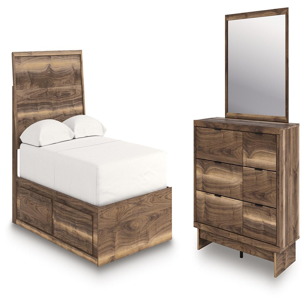 Chirason Full Panel Storage Bed, Dresser and Mirror (PCB3367-SI)