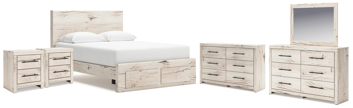 Lawroy Storage Bed, 2 Dressers, Mirror and 2 Nightstands - Light Natural  (B2310-SI)