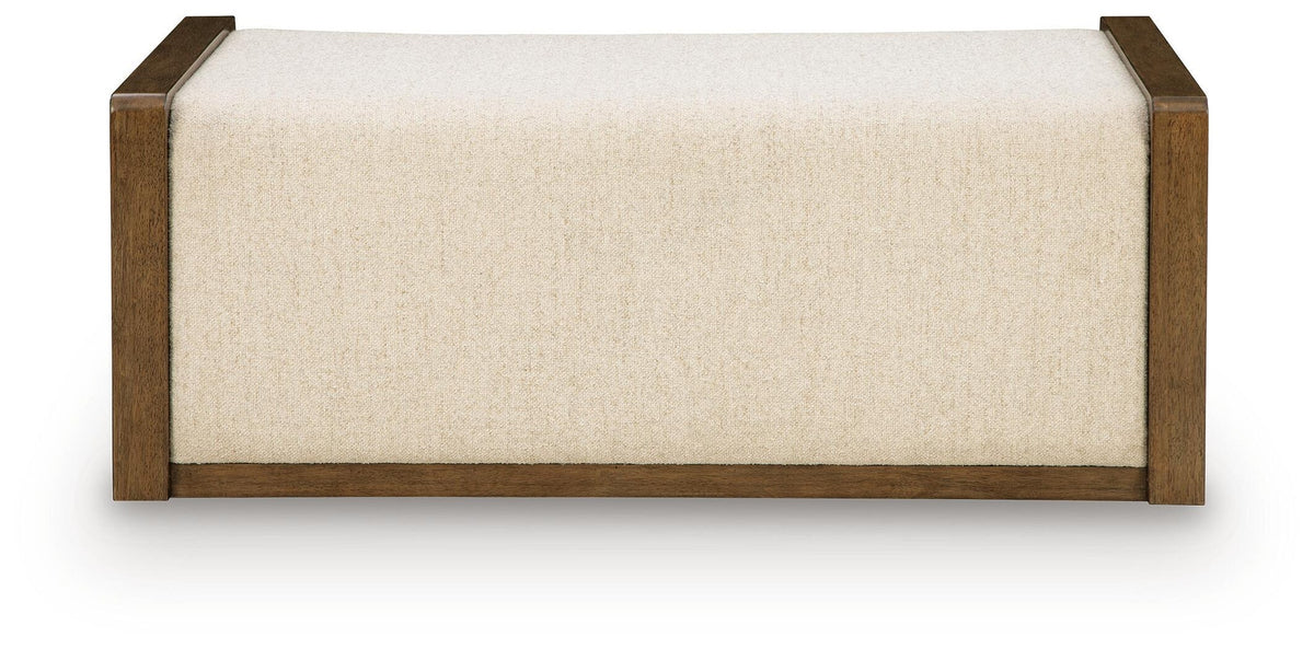 Marxmore Upholstered Ottoman with Storage - Brown  (T983-SI) - Image 3