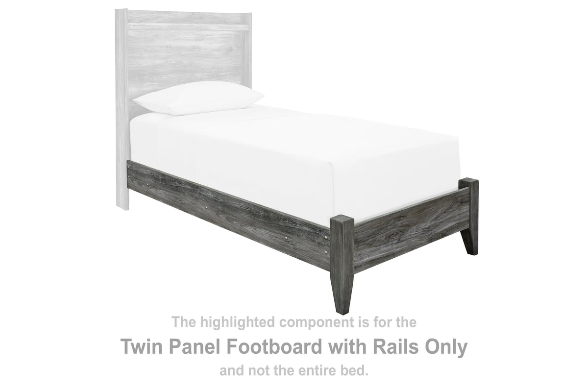 Baystorm Panel Footboard with Rails (Youth) - Gray  (B221-SI) - Image 2