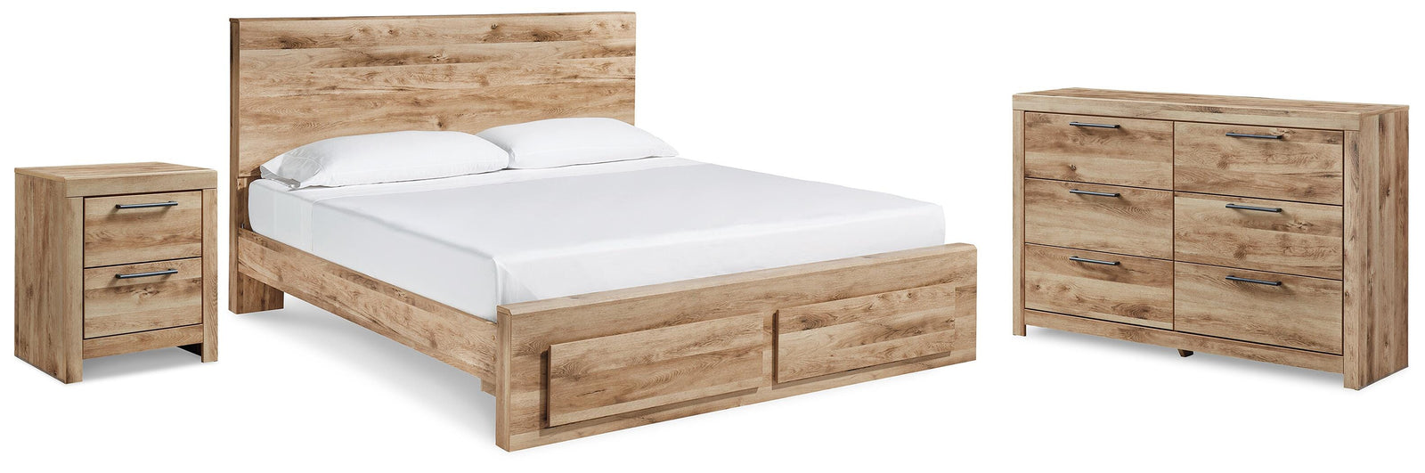 Hyanna Panel Storage Bed with Dresser and Nightstand - Tan Brown  (B1050-SI)