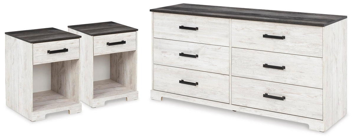 Shawburn Dresser and 2 Nightstands (EB4121-SI)