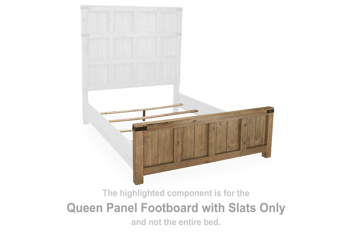 Ridgester Panel Footboard with Slats - Light Brown  (B858-SI) - Image 2