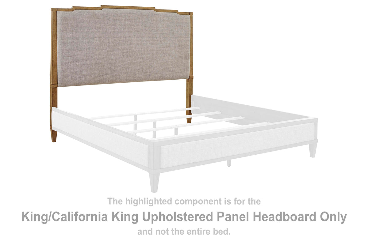 Sharlance Upholstered Panel Headboard - Green/Brown  (B895-SI)