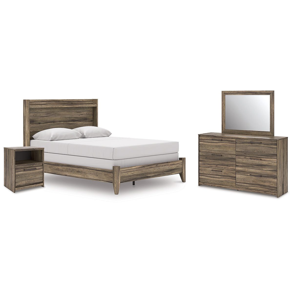 Elbrim Queen Panel Bed, Dresser, Mirror and Nightstand (PCB2005-SI)