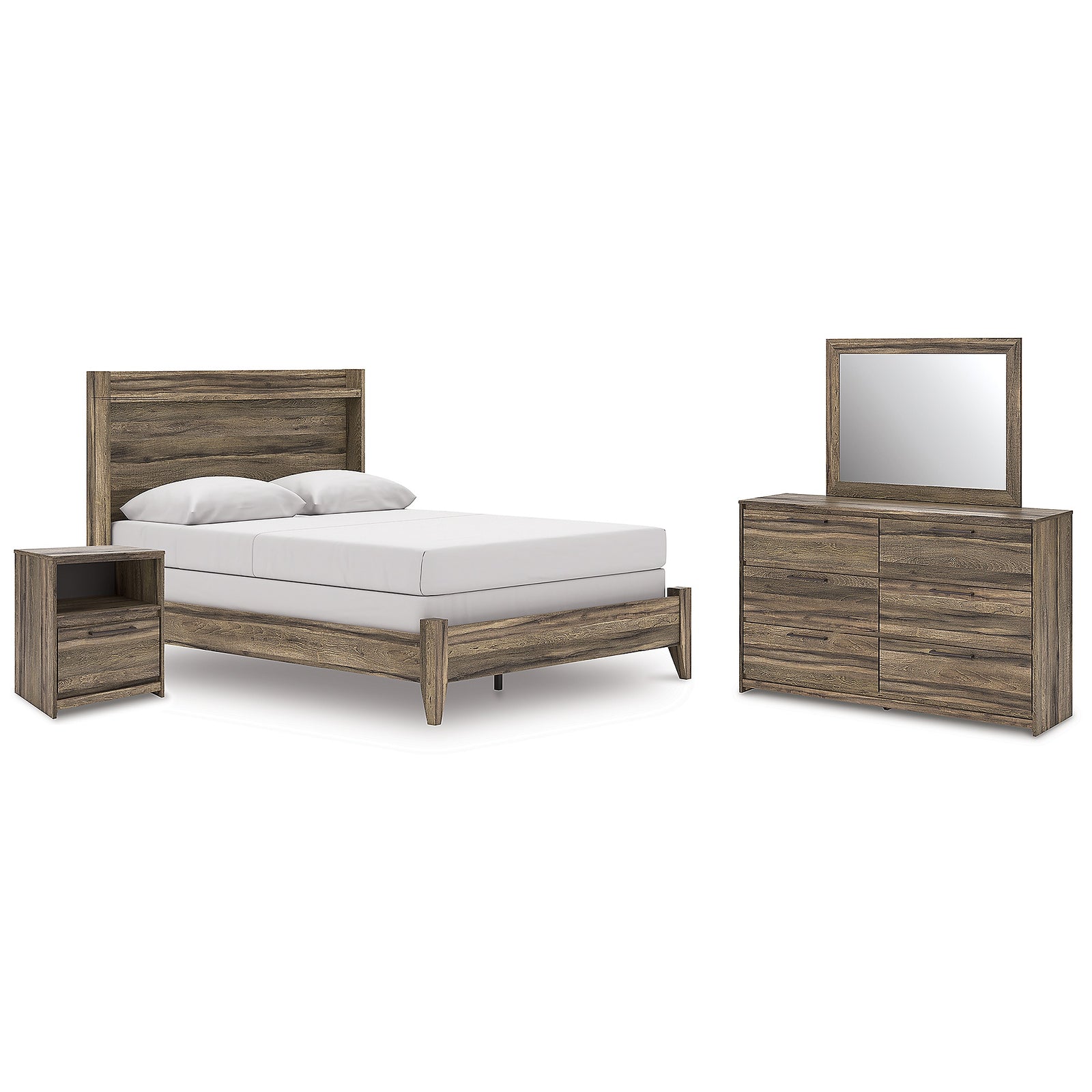 Elbrim Queen Panel Bed, Dresser, Mirror and Nightstand (PCB2005-SI)
