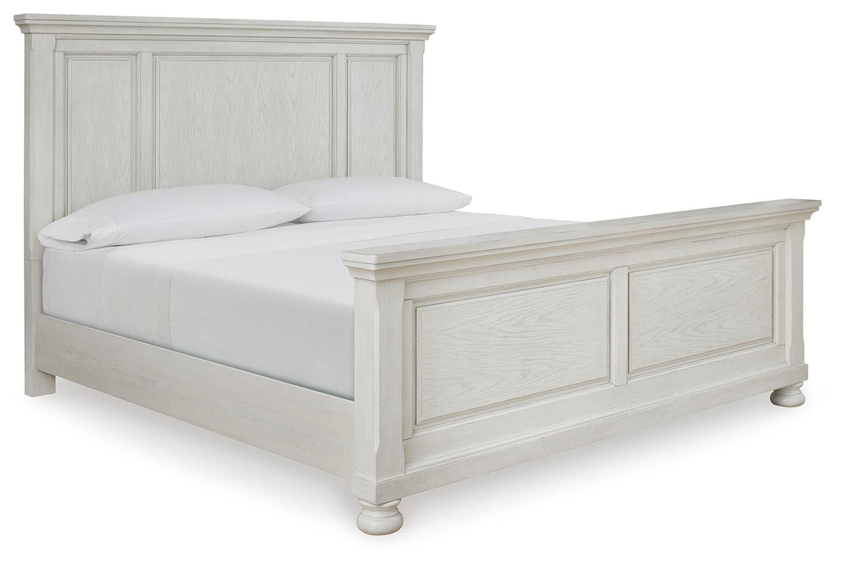 Robbinsdale Panel Bed - Antique White  (B742-SI)