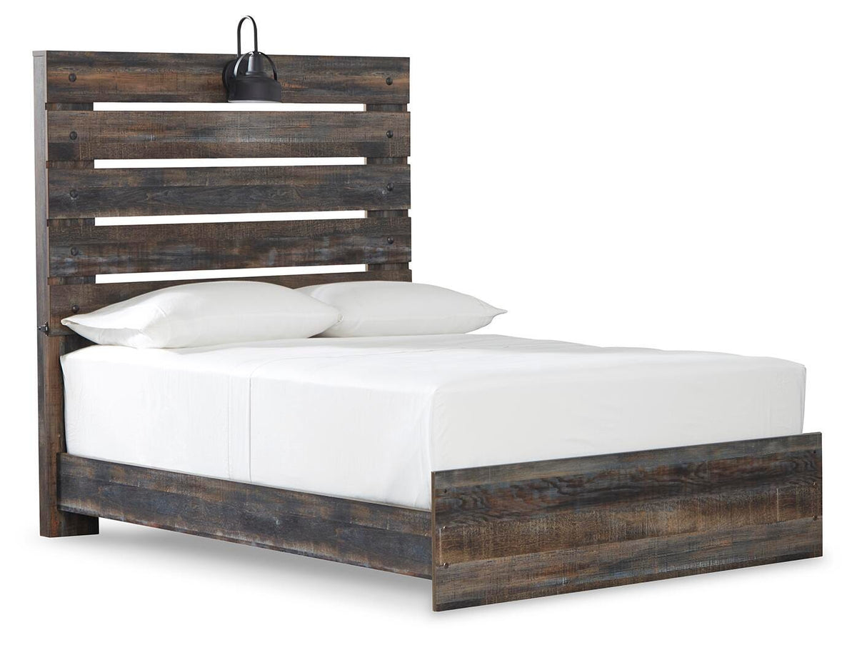 Drystan Panel Bed, Dresser and Mirror (B211-SI) - Image 5