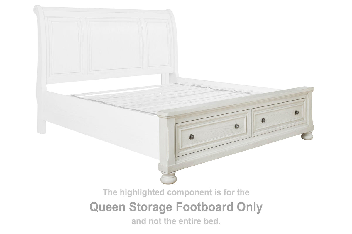 Robbinsdale Storage Footboard - Antique White  (B742-SI)
