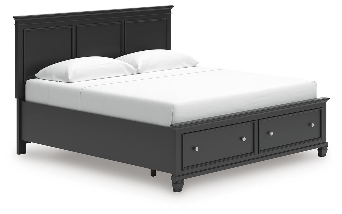 Lanolee Panel Storage Bed - Black  (B687-SI)