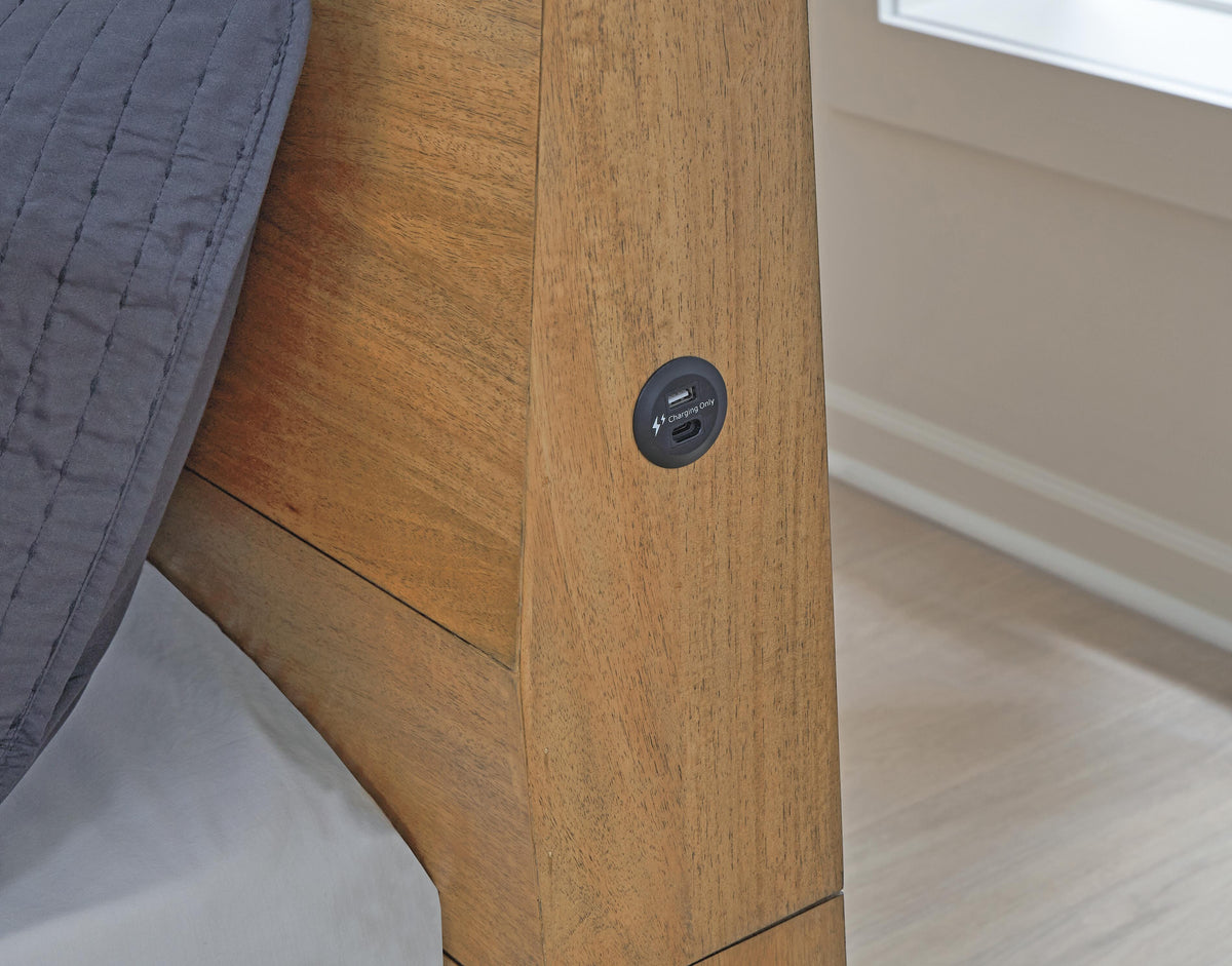Sherbana Panel Bed - Light Brown  (B833-SI) - Image 6