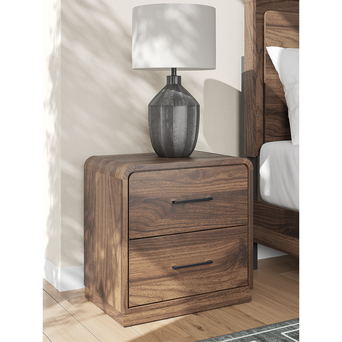 Fortlorn King Panel Bed and 2 Nightstands (PCB386-SI) - Image 18