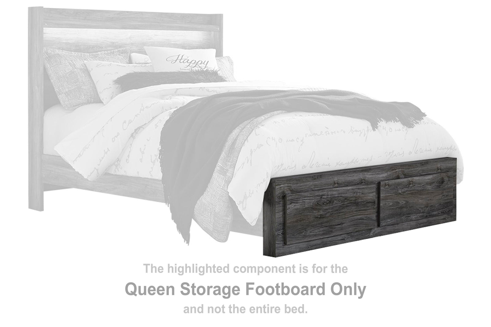 Baystorm Storage Footboard - Gray  (B221-SI) - Image 3
